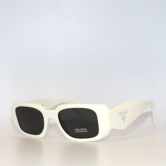 Prada SPR17WS 17 1425S0 Talc Dark Gray Sunglasses - Picture 1 of 6